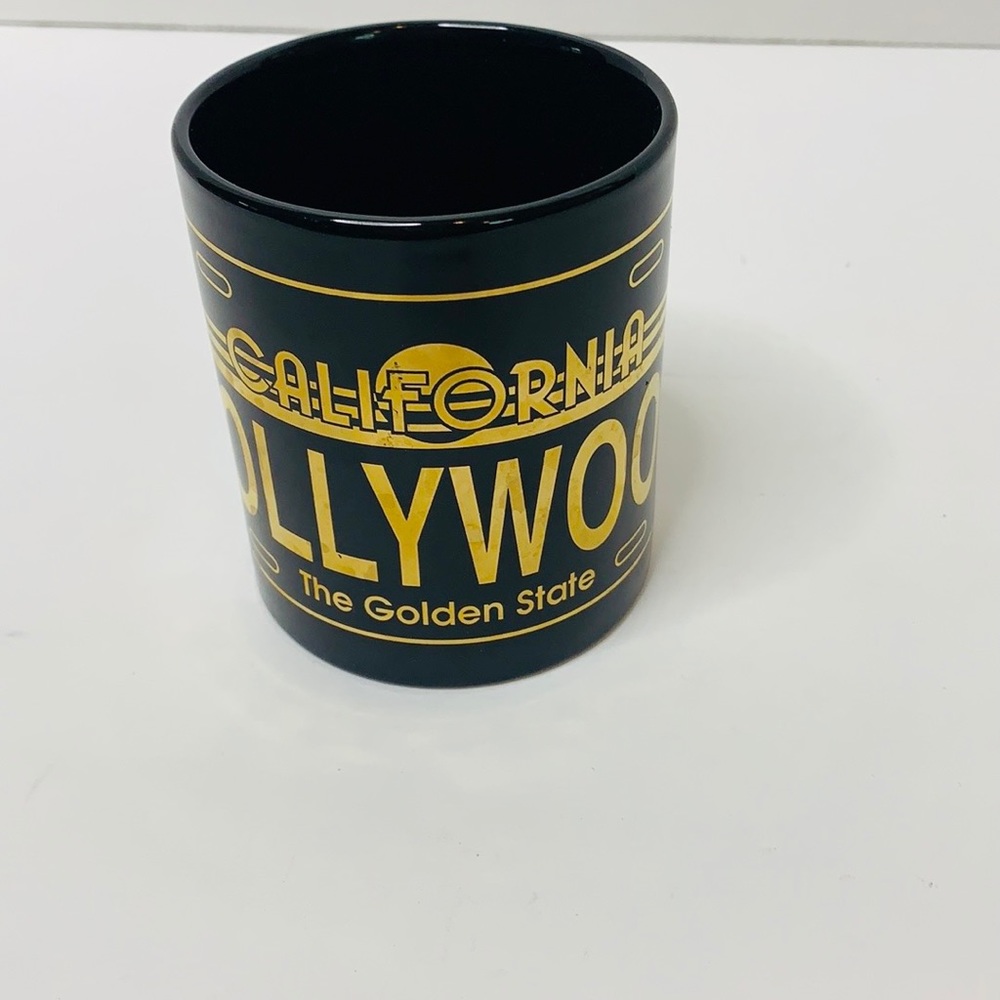 M-Ware Mug | Black Hollywood California Sunshine State Golden Letter Glass Cup - Picture 2 of 7